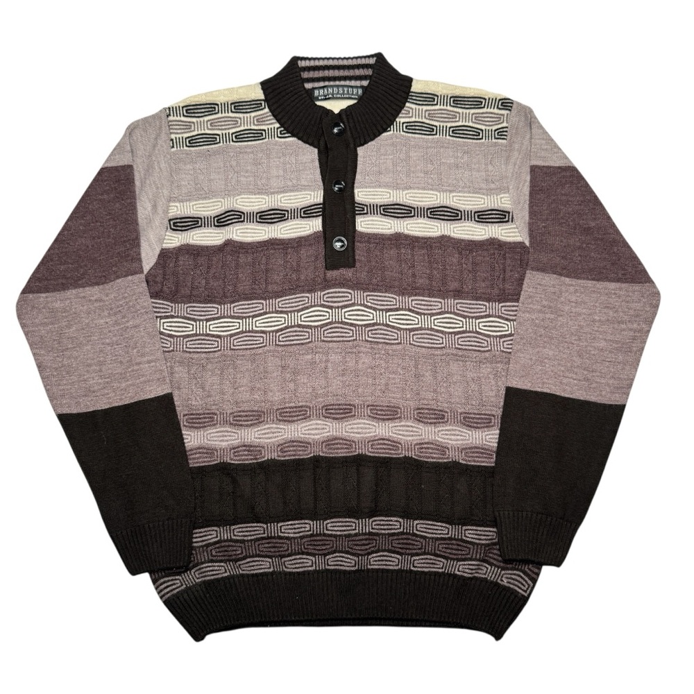 Vintage Brand Stuff JD Collection L/S Collarless Shirt Mens Medium